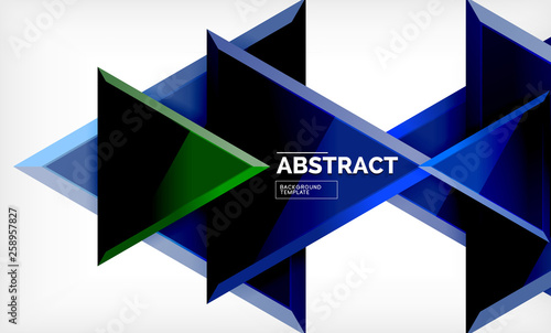 Free Download Flying triangles compostion geometric background - GFXLoad