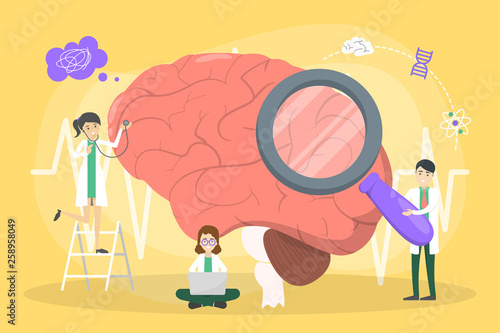 Doctor examine huge brain. Idea of medical treatment