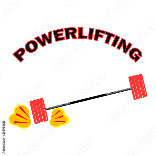 Barbell  isolated on white background  set of barbells. Powerlifting. Sport logo. Gym equipment   fitness  weight  lift concept. Vector flat illustration.