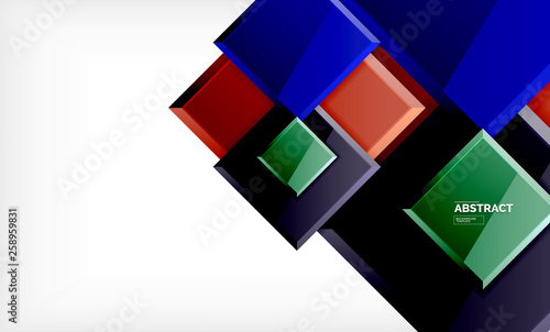 Geometric abstract background, modern square design