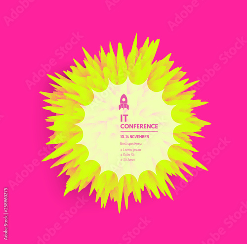 Prickly ball for design project. Background with exploding rays. Abstract vector illustration with dynamic effect. Can be used for advertising, marketing and presentation.