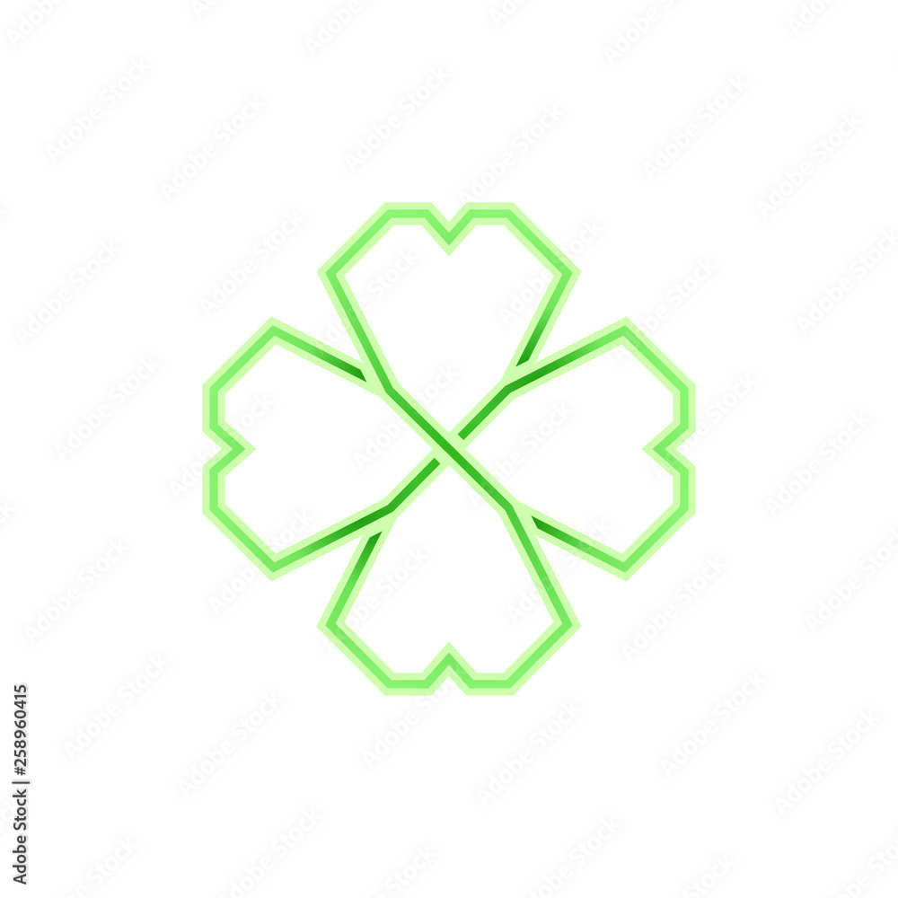 Four leaf green shamrock in Celtic style, vector Four leaf green shamrock in Celtic style, vector