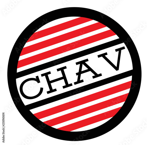 CHAV stamp on white