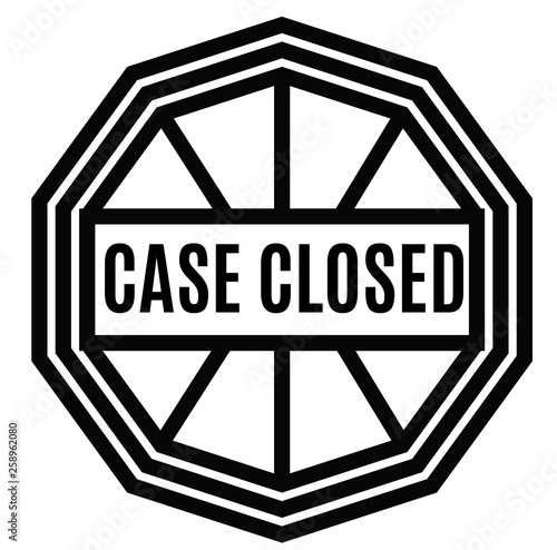 CASE CLOSED stamp on white