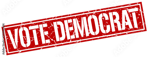 vote democrat square grunge stamp