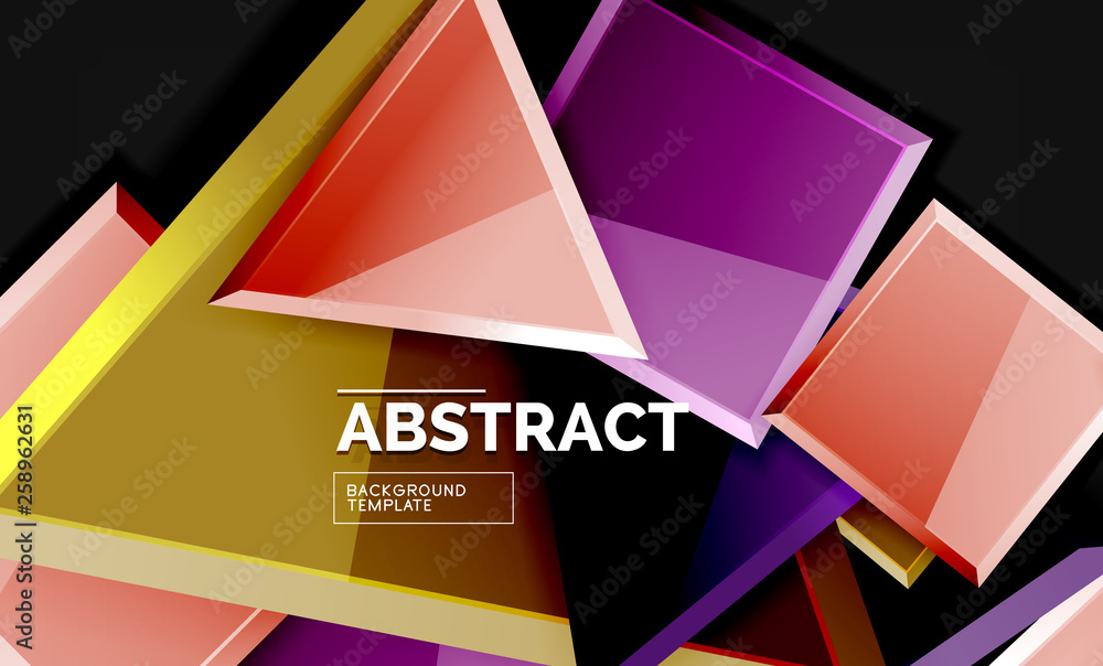 Glossy squares and triangles geometric backgrounds Glossy squares and triangles geometric backgrounds
