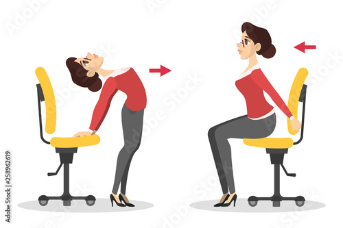 Woman doing exercise sitting on the chair