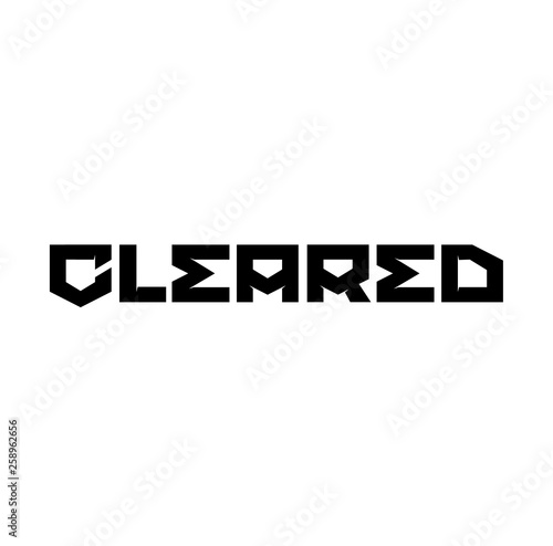 CLEARED stamp on white