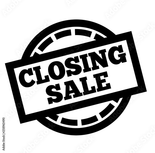 CLOSING SALE stamp on white