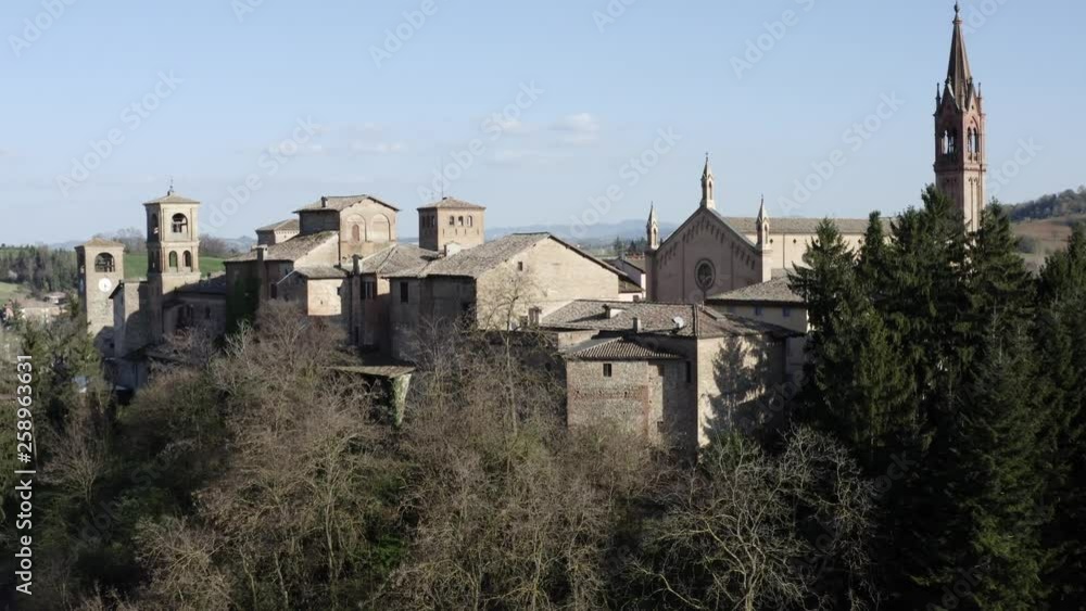 Aerial view of the castle of Castelvetro Aerial view of the castle of Castelvetro