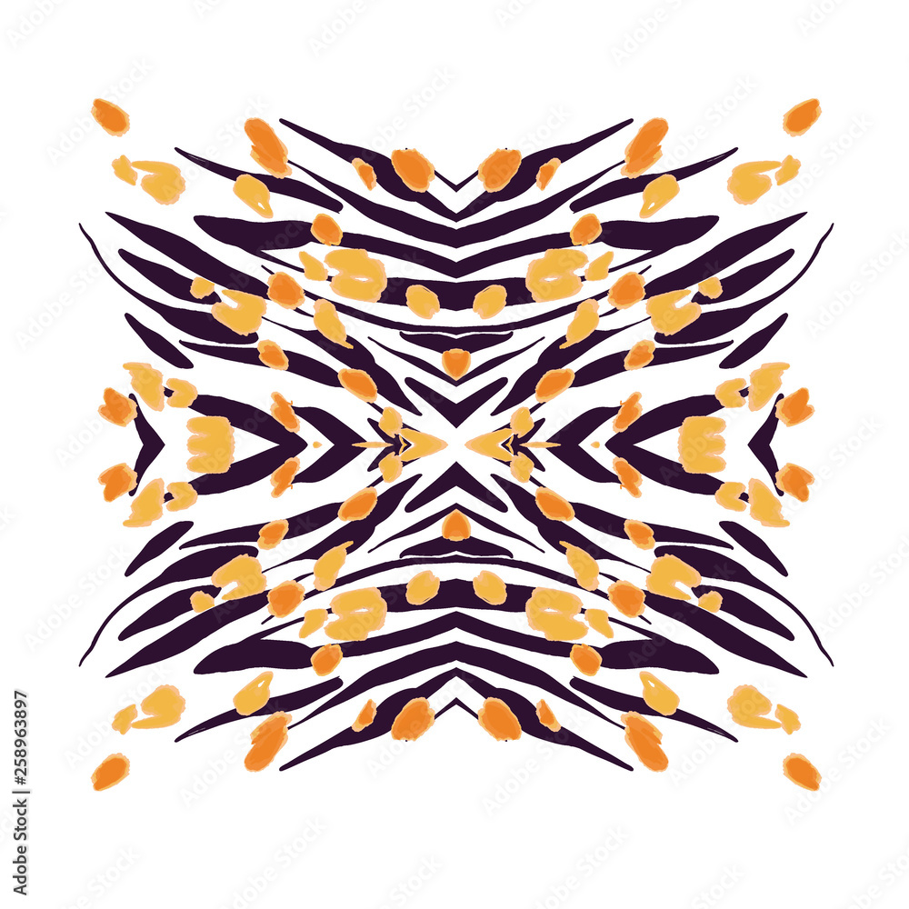 Obraz premium Animal print pattern isolated on white background. Card design template. Vector.