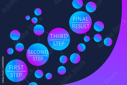 Futuristic Infographic template with 4 options (steps) and place for text. Medicine, science, pharmacology innovation concept for report, banner, business presentation. Vector EPS 10 illustration