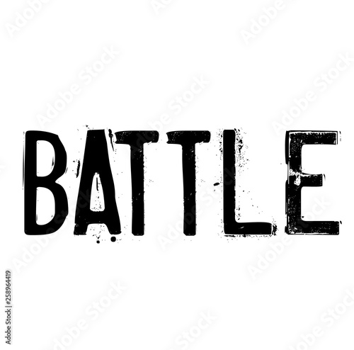 BATTLE stamp on white
