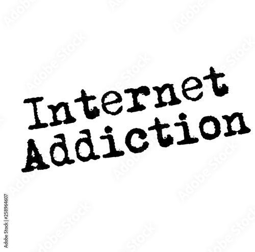 INTERNET ADDICTION stamp on white