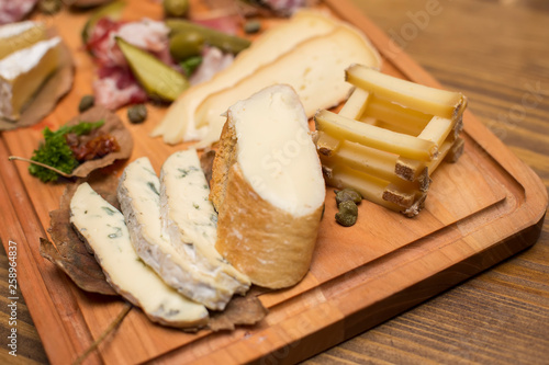 Cheese and sausages as an a...