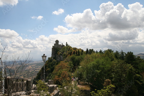 Castle on the hill  sunny day  san marino