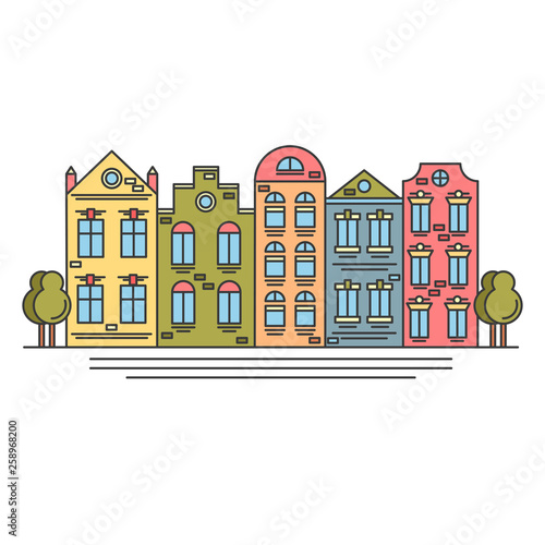 City facade vector illustration