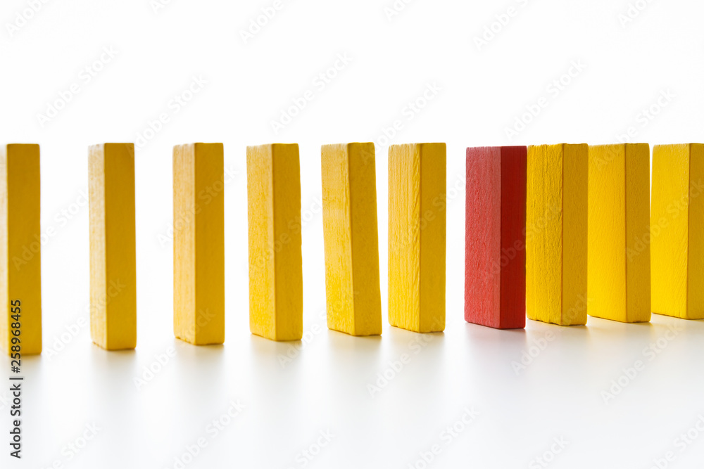 Fototapeta premium Age discrimination shown with different wooden blocks