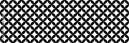 horizontal black and white circle texture design for pattern and background