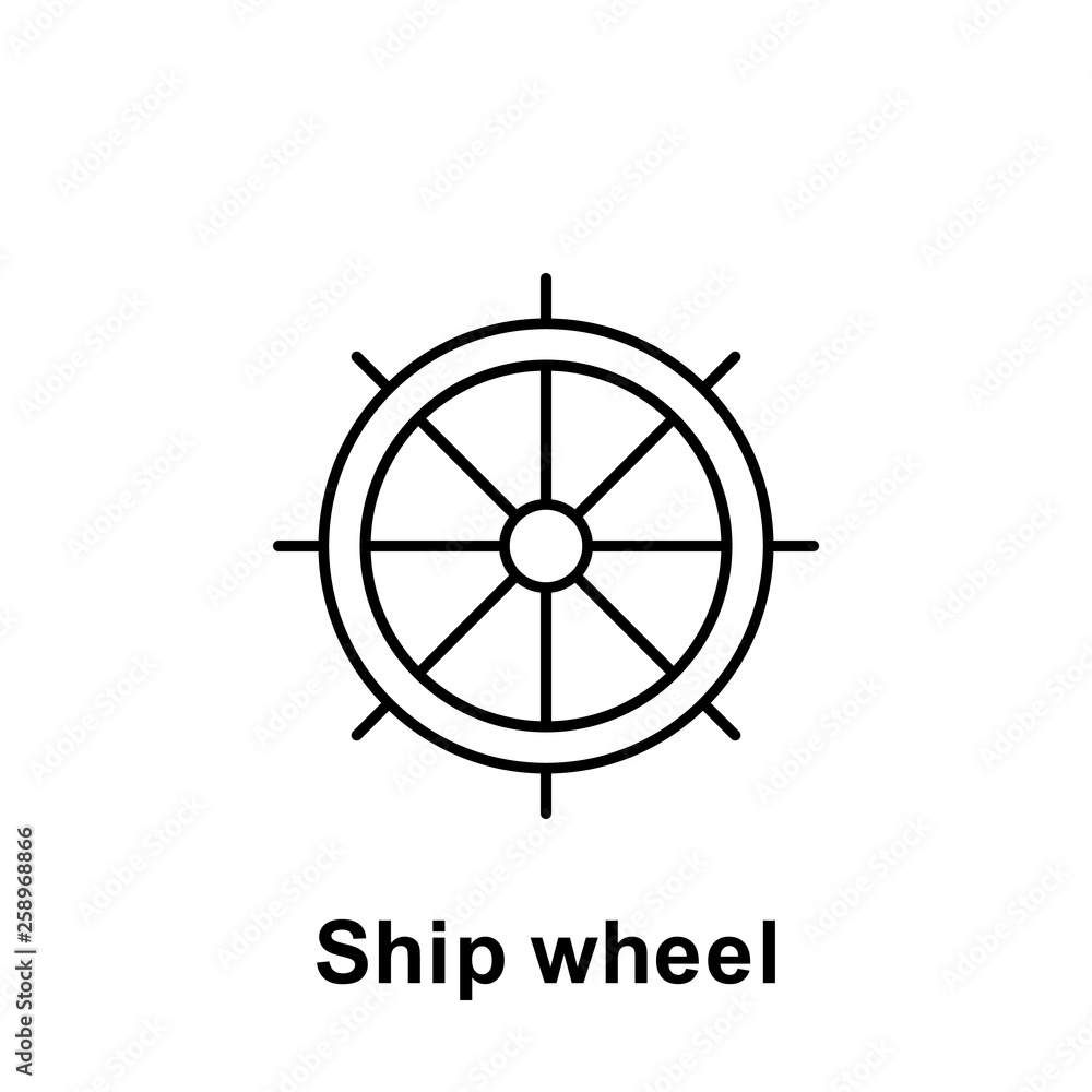 Ship wheel icon. Element of summer holiday icon. Thin line icon for website design and development, app development. Premium icon