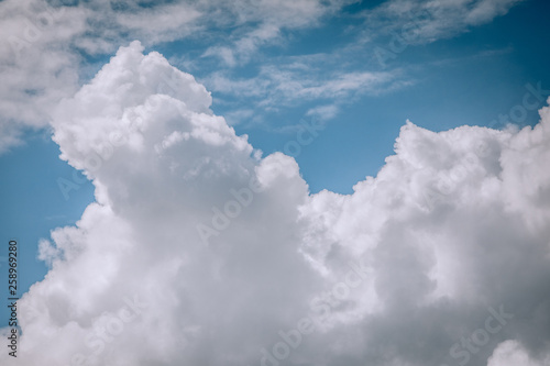 Cloudy blue sky abstract background, blue sky background with tiny clouds, 3d rendering © Semachkovsky 