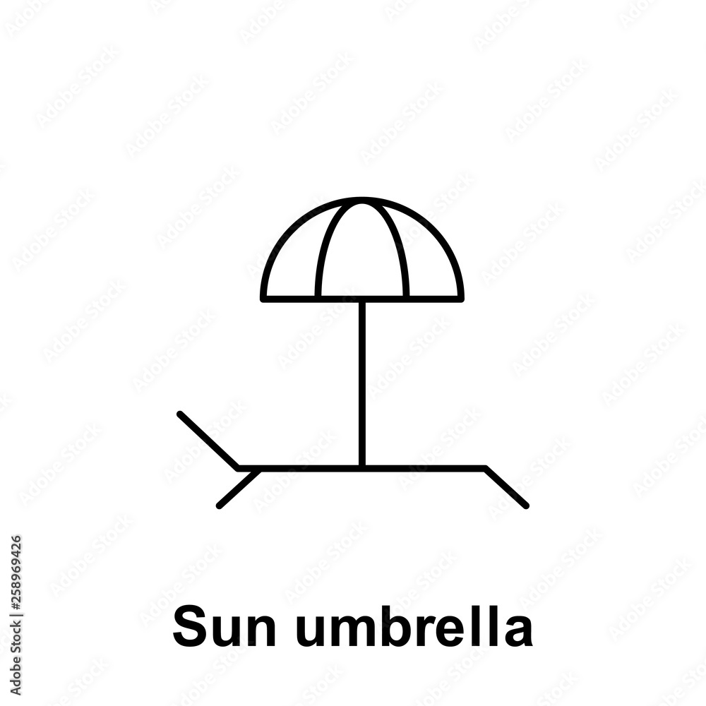 Sun umbrella icon. Element of summer holiday icon. Thin line icon for website design and development, app development. Premium icon