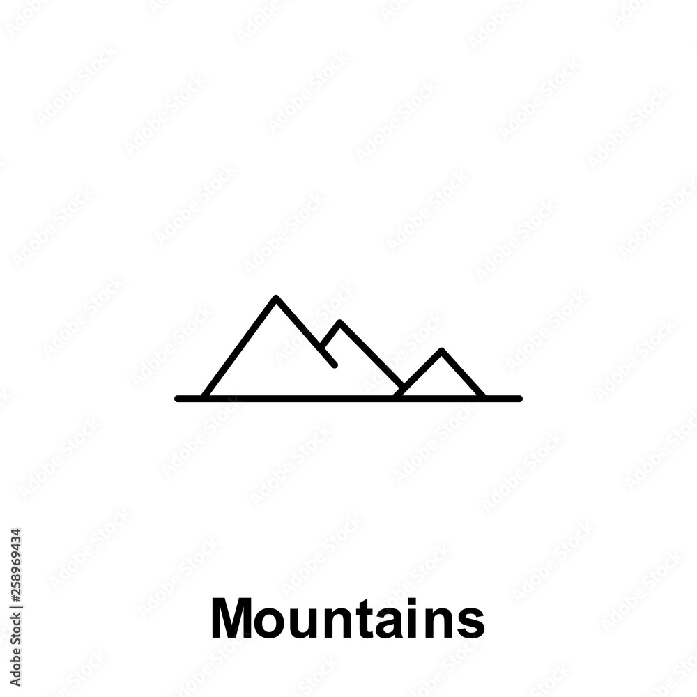 Mountains icon. Element of summer holiday icon. Thin line icon for website design and development, app development. Premium icon Mountains icon. Element of summer holiday icon. Thin line icon for website design and development, app development. Premium icon