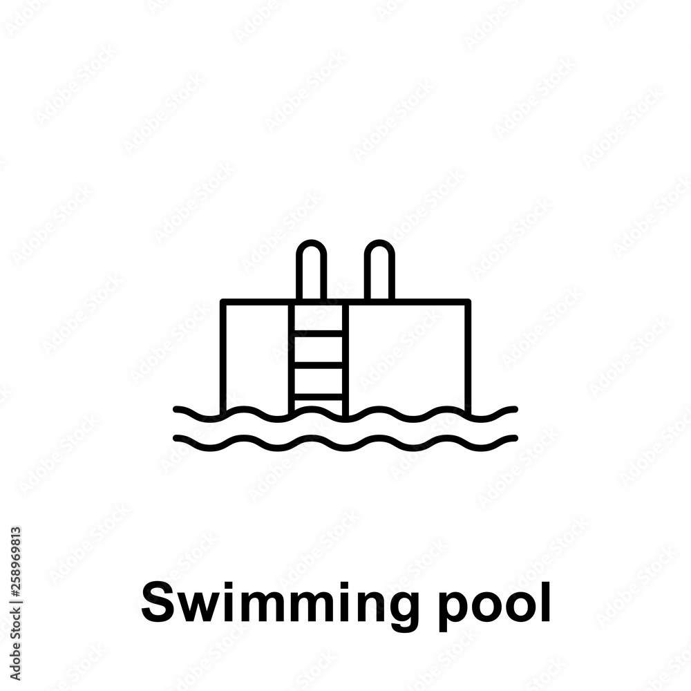 Swimming pool icon. Element of summer holiday icon. Thin line icon for website design and development, app development. Premium icon Swimming pool icon. Element of summer holiday icon. Thin line icon for website design and development, app development. Premium icon