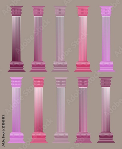 Crimson columns