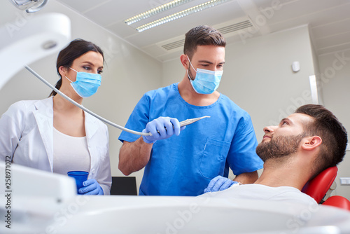 Dental treatment in a clinic