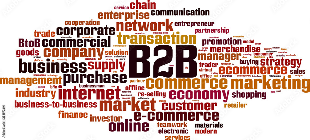 Naklejka premium B2B word cloud