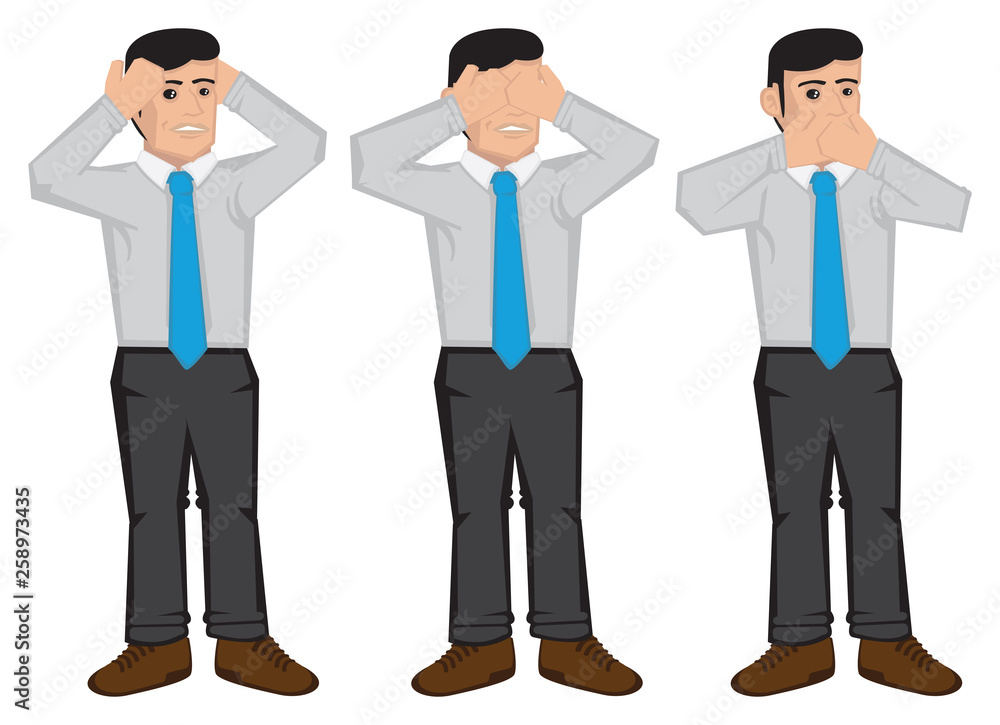 See No Evil Hear No Evil Speak No Evil Vector Illustration See No Evil Hear No Evil Speak No Evil Vector Illustration