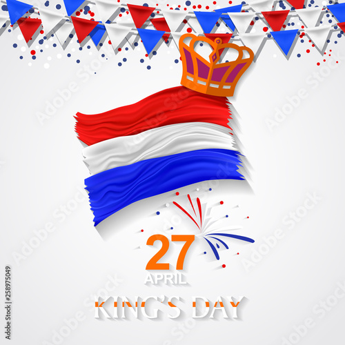 King's Day Celebrate Vector Design - King's Birthday in the Netherlands.