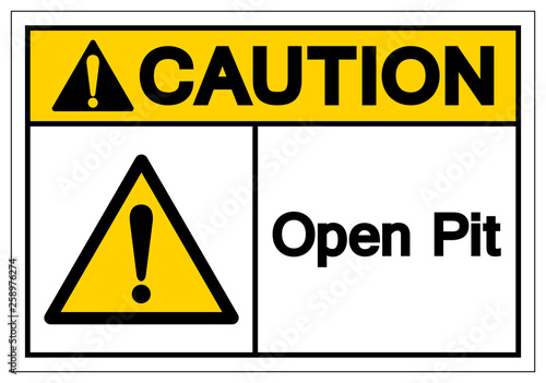Caution Open Pit Symbol Sign, Vector Illustration, Isolate On White Background Label. EPS10