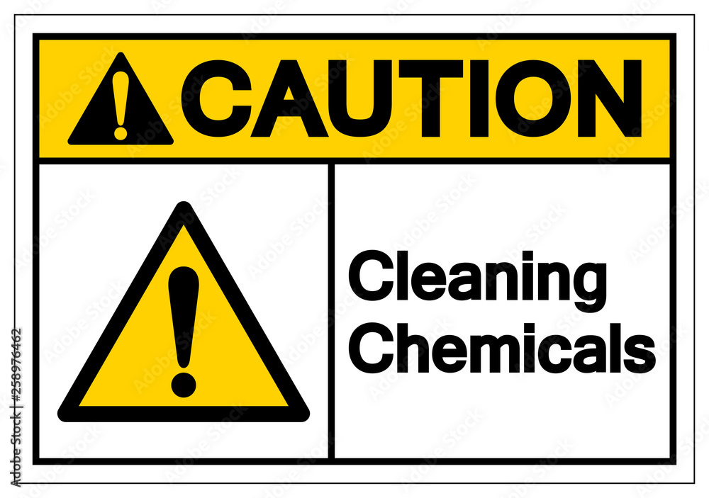 Caution Cleaning Chemicals Symbol Sign, Vector Illustration, Isolate On White Background Label. EPS10 Caution Cleaning Chemicals Symbol Sign, Vector Illustration, Isolate On White Background Label. EPS10