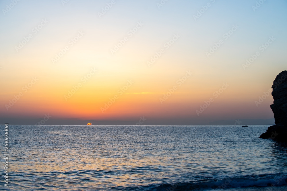 Early summer morning bright sky Beach in Crete Early summer morning bright sky Beach in Crete