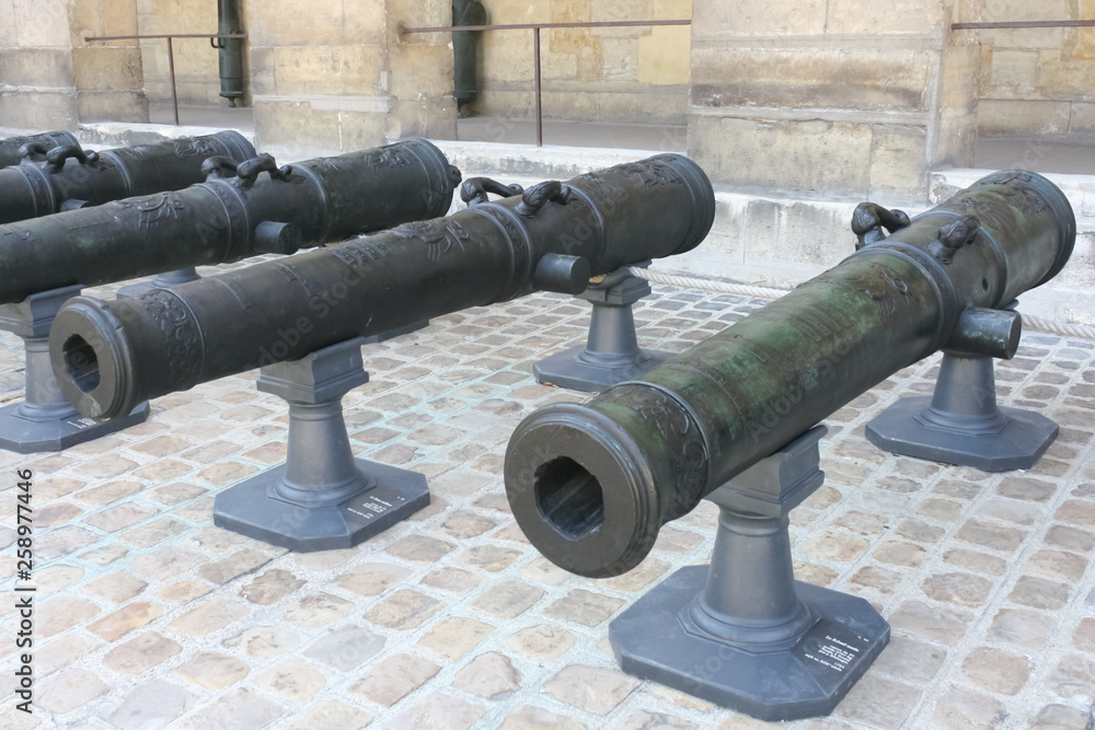 Old guns in the courtyard of the Invalides.