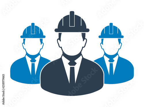 Male Engineer Team Icon. Flat style vector EPS.