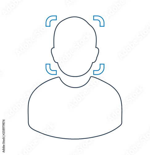 Biometric Face Recognition line Icon. Editable vector EPS.