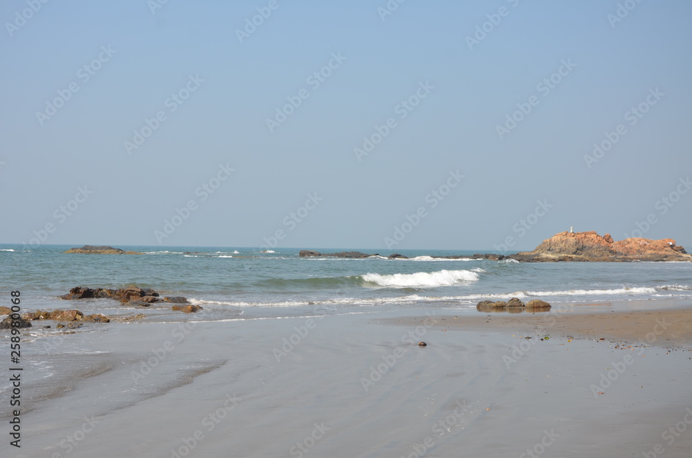 Indian ocean coast in Goa
