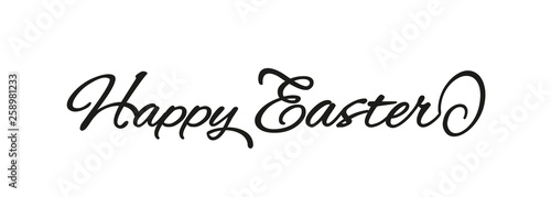 Happy Easter handwritten calligraphy with egg script