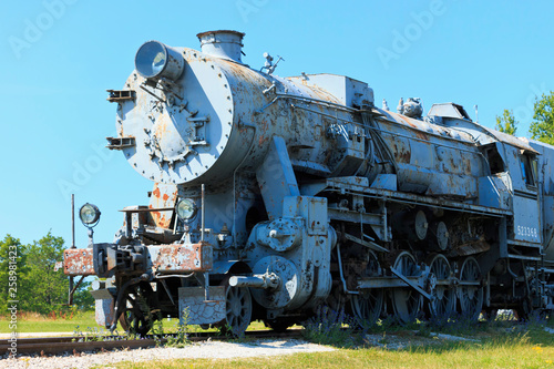 Old vintage steam locomotive at Haapsalu, Estonia.
