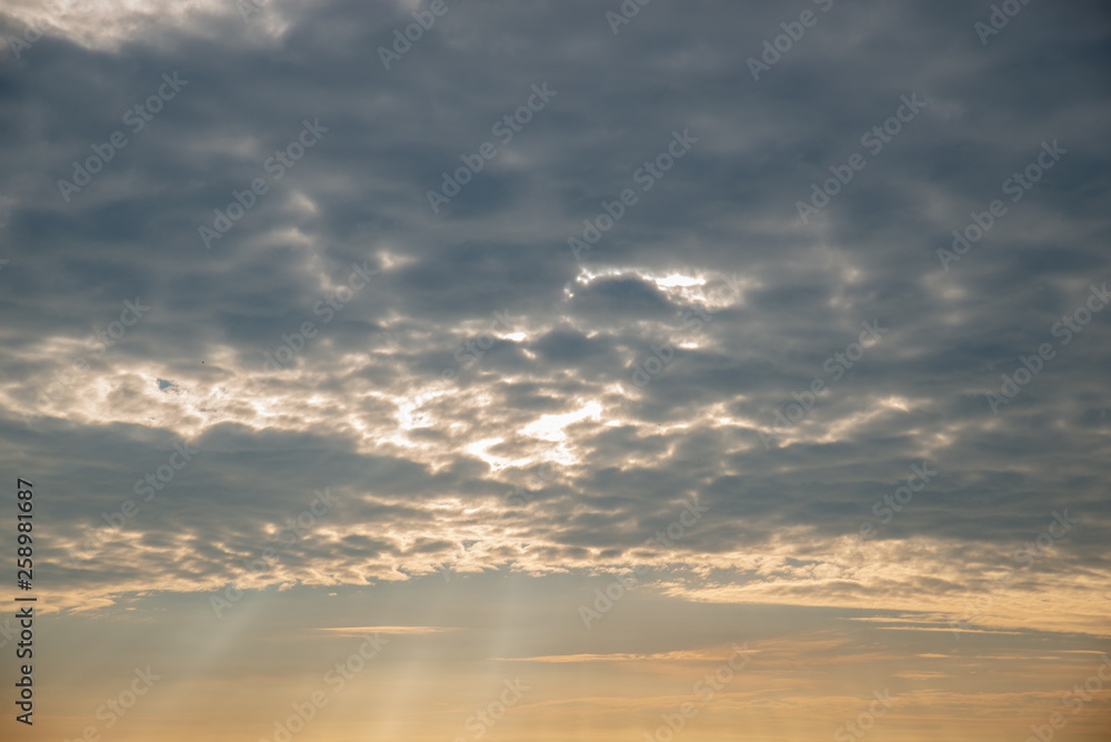 sky with clouds texture on sunrise
