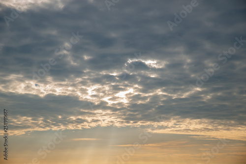 sky with clouds texture on sunrise