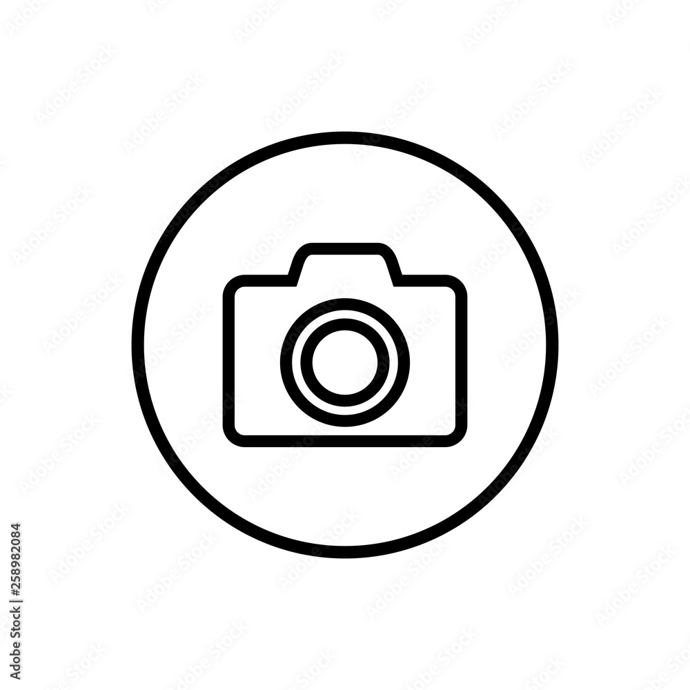 Camera Icon in trendy flat style isolated on grey background. Camera symbol for your web site design Camera Icon in trendy flat style isolated on grey background. Camera symbol for your web site design