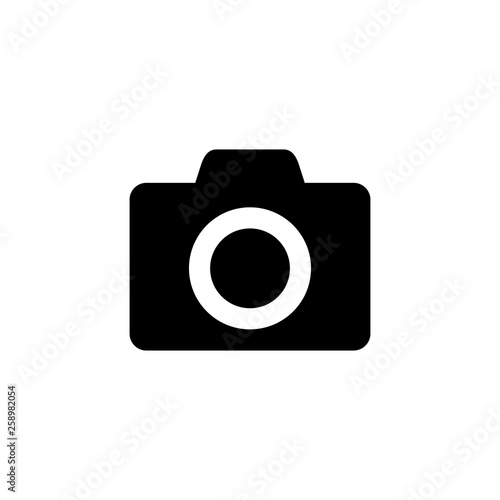 Camera Icon in trendy flat style isolated on grey background. Camera symbol for your web site design