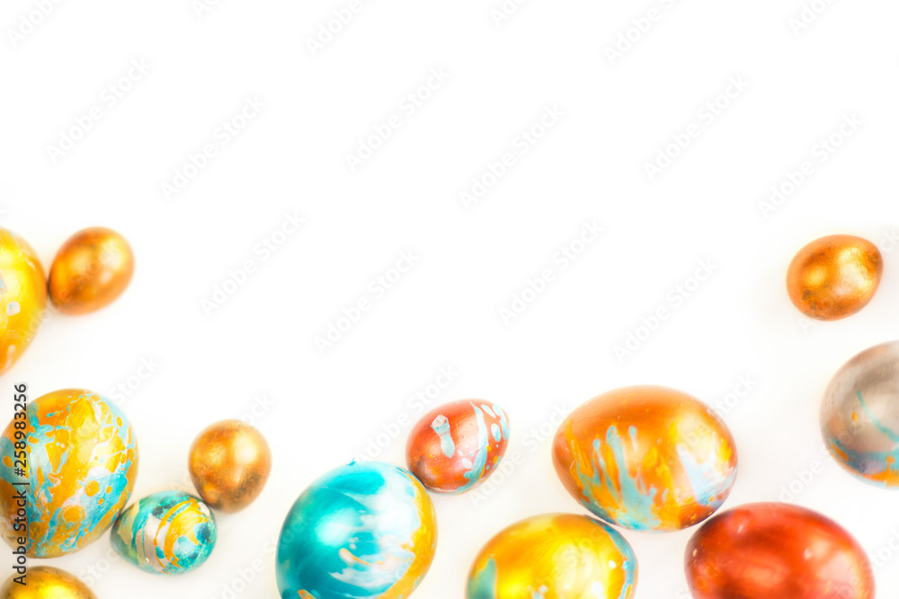 Obraz premium Handmade easter eggs isolated on white