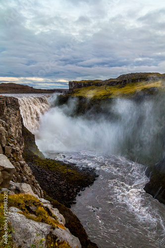 A view of Dettifoss  one of the most powerful waterfalls in Iceland  Europe