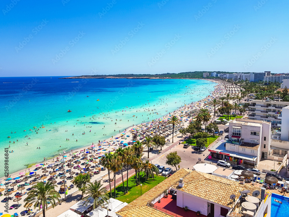 Cala Millor beach and hotels