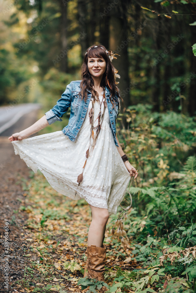 Pretty girl in forest Pretty girl in forest